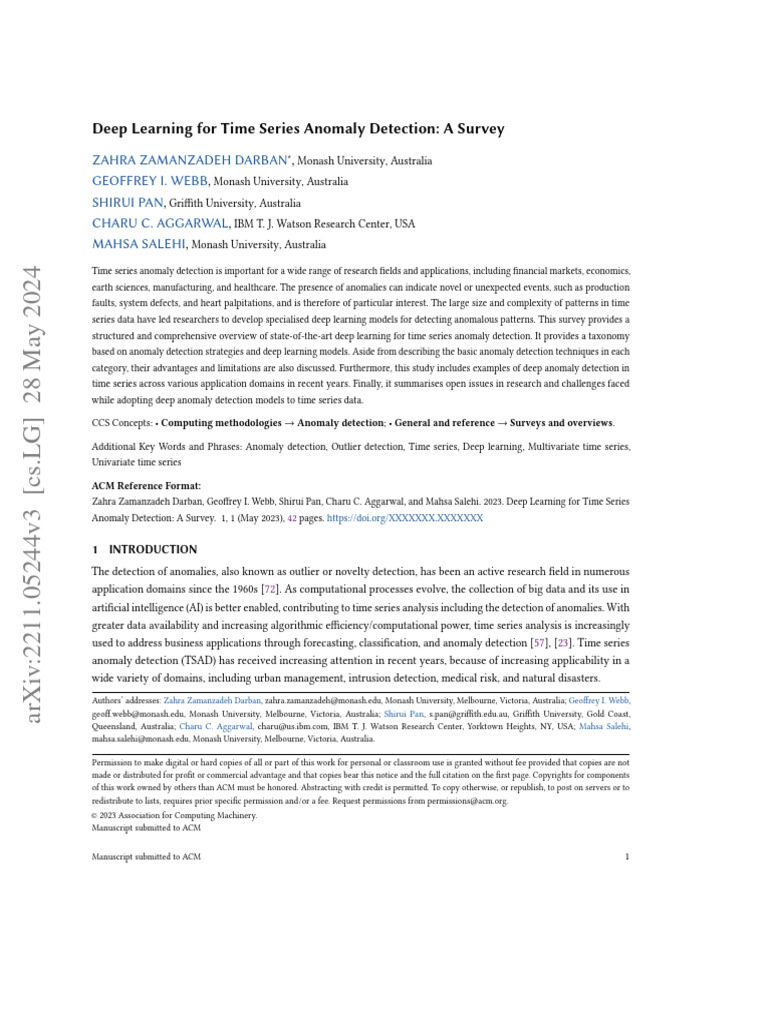 DL For Time Series Anomaly Detection | PDF | Time Series | Seasonality