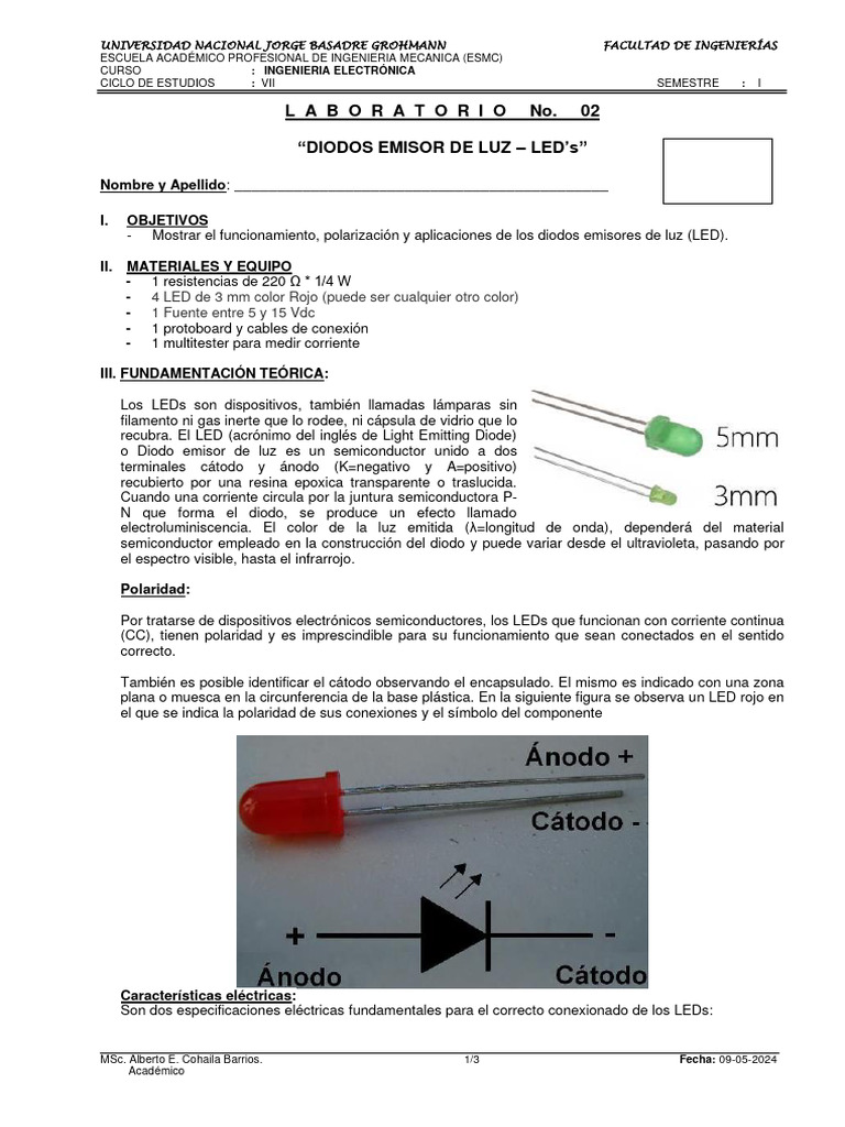 Funcionamiento y Aplicaciones de LEDs | PDF | Diodo emisor de luz | Diodo