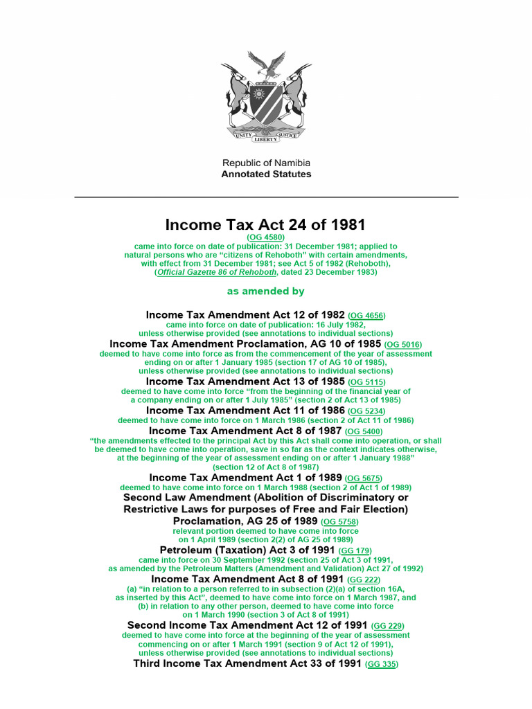 Income Tax Act 24 Of 1981 Pdf Dividend Tax Deduction