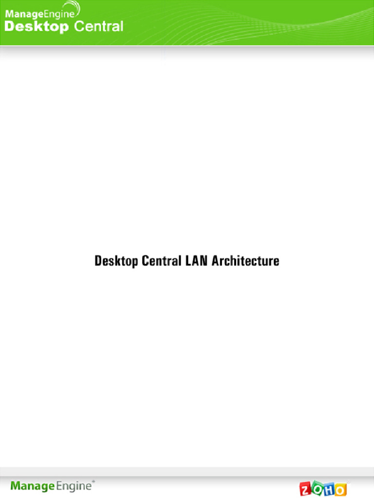 ManageEngine Desktop Central Architecture | PDF | Active Directory ...