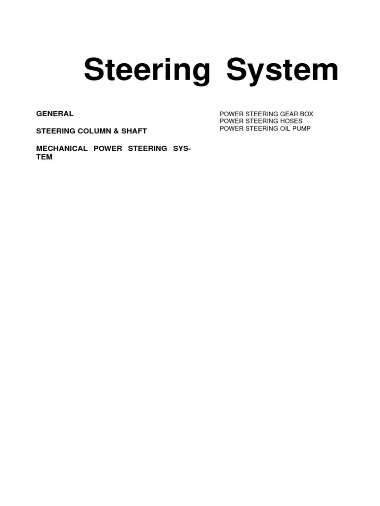 Steering System Maintenance Guide | PDF | Pump | Steering