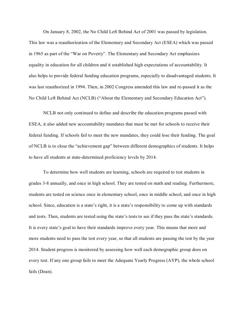 Ci405 - NCLB Paper | PDF | No Child Left Behind Act | Adequate Yearly ...
