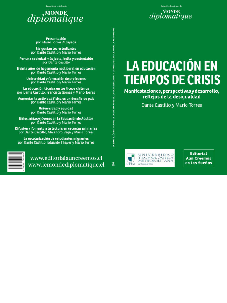 208 La Educacion en Tiempos de Crisis | PDF | Chile | Maestros