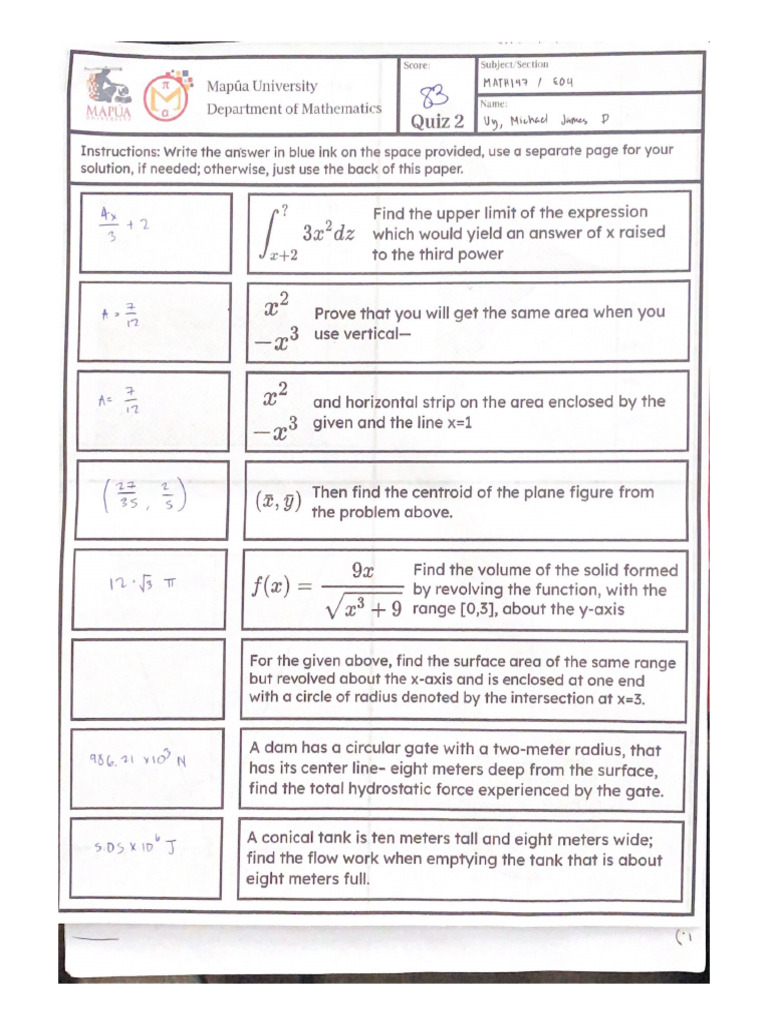 Department of Mathematics | PDF
