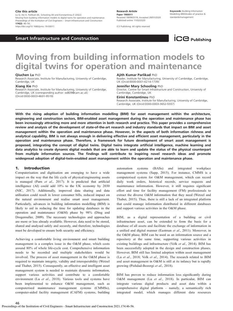 Digital Twins in BIM for Asset Management | PDF | Building Information ...