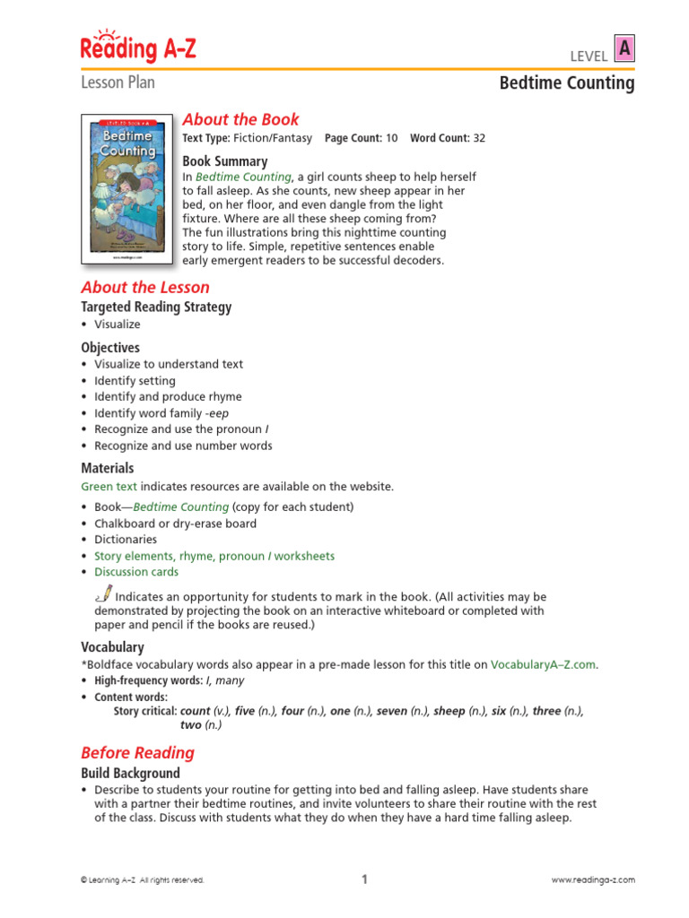 Raz La38 Bedtimecounting Lp | Download Free PDF | Reading Comprehension ...