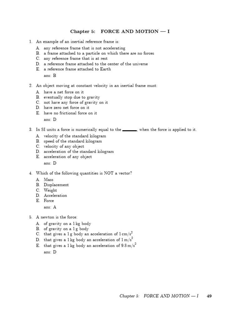 Chapter 5-6test Bank | PDF | Force | Acceleration
