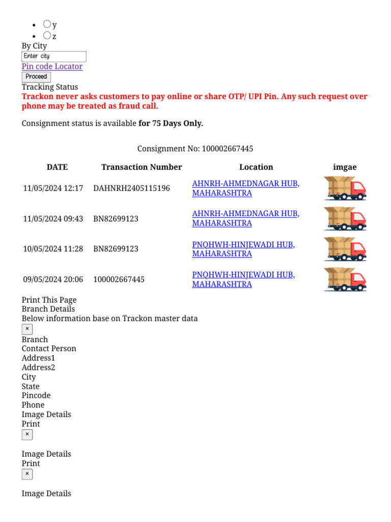 Trackon Couriers PVT - Ltd. | PDF