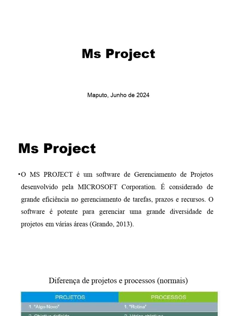MS Project - Junho de 2024 | PDF | Informática