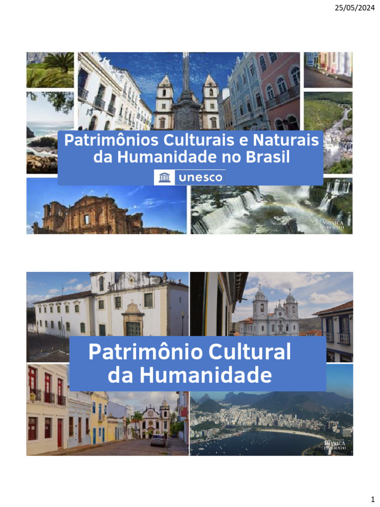 Patrimônios da Humanidade no Brasil | PDF | Herança cultural ...