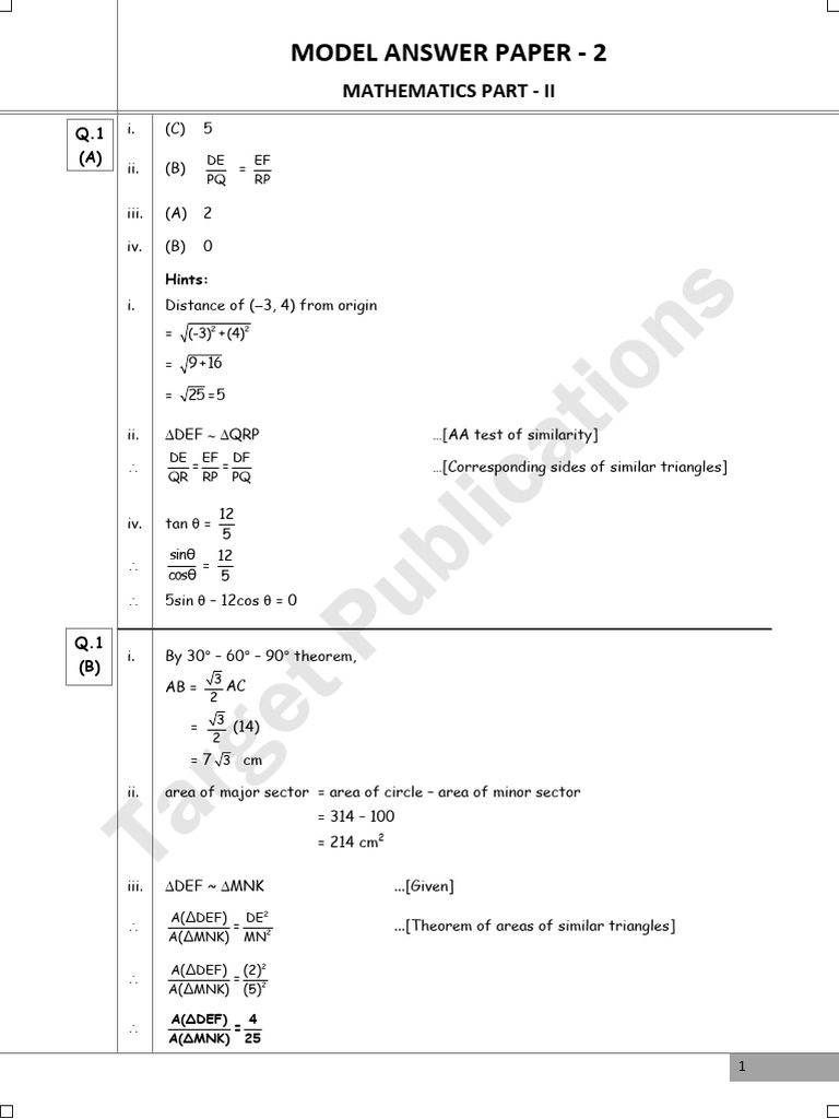 05 Maths Part 2 - Model Paper 02 To 05 - 650ee505f31d7 | PDF ...