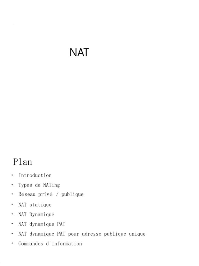 NAT | PDF | Adresse IP | Architecture de réseau