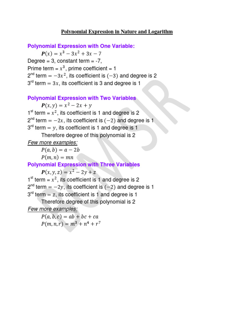 Polynomial Expressions in Nature and Technology | Download Free PDF ...