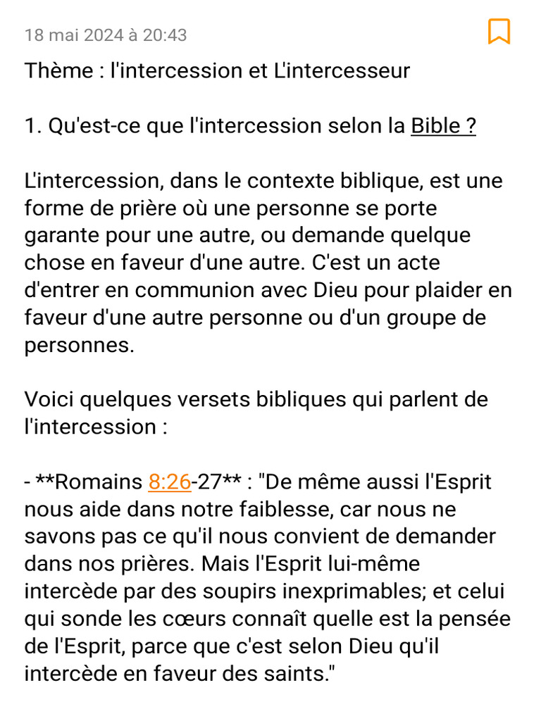 L'intercession selon la Bible | PDF