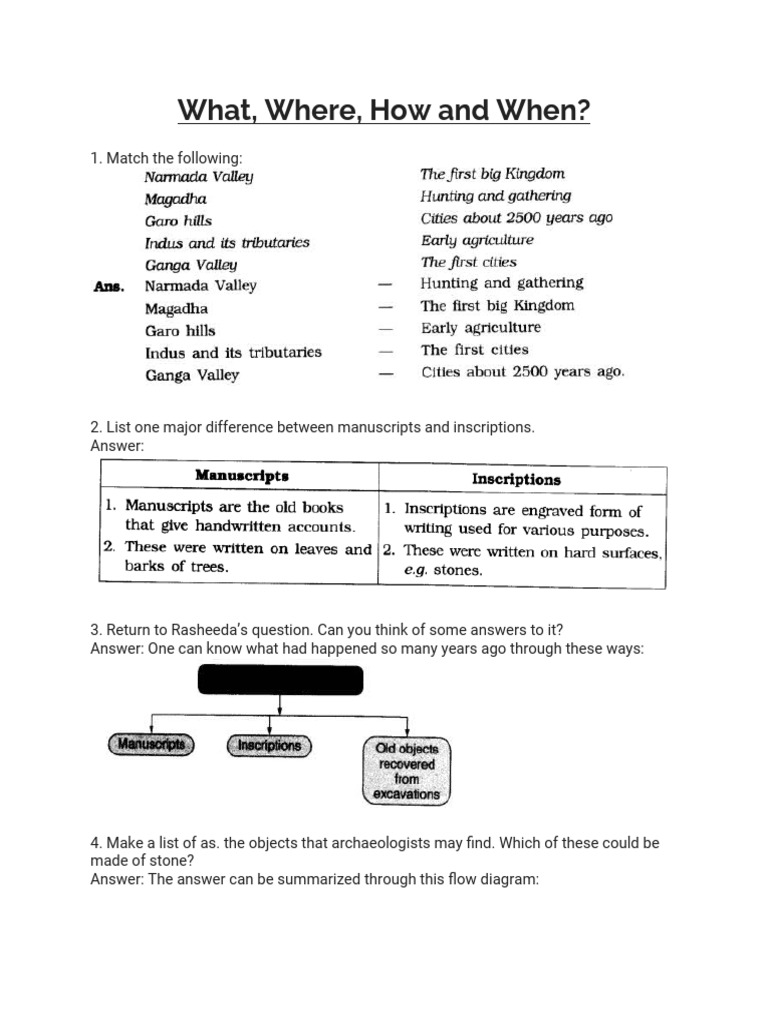 Class 6 History: What, Where, How, When | PDF | Archaeology | Manuscript
