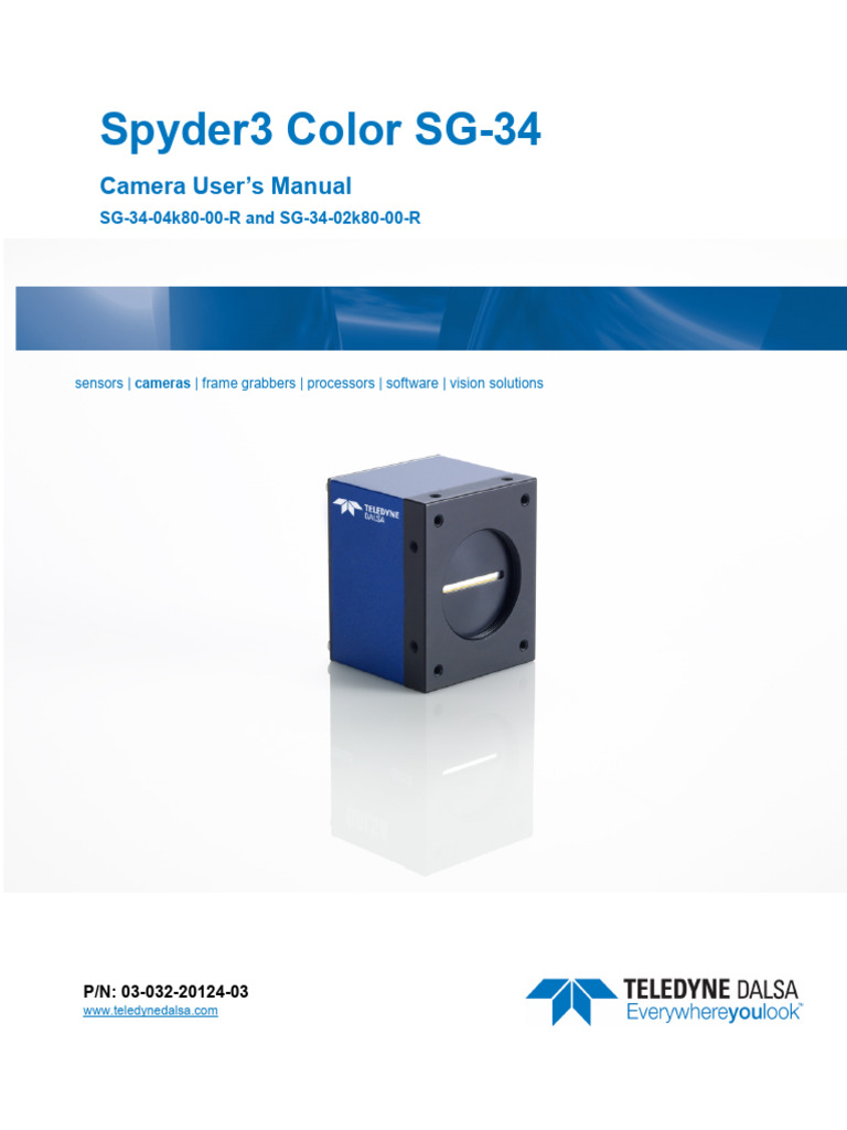 Teledyne DALSA Spyder3 Color GigE SG 34 Series Manual POcvh8a | PDF ...