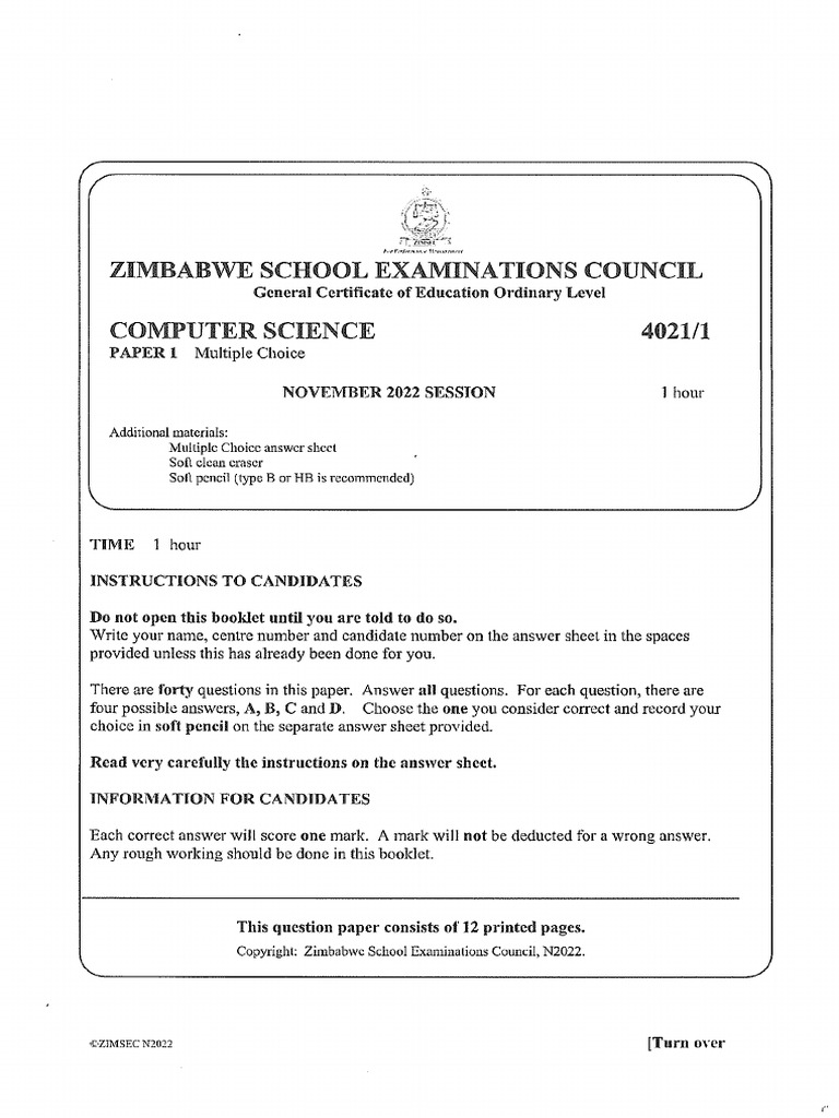 2022 paper ZIMSEC PDF