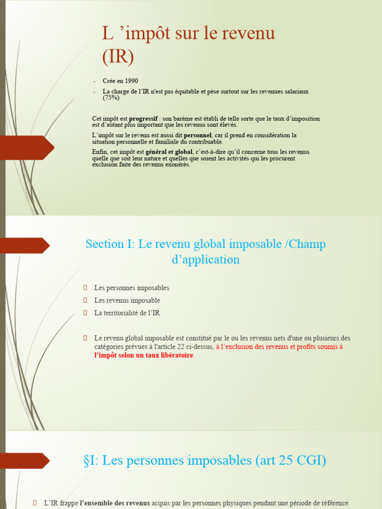 Impôt sur le Revenu : Guide Complet | PDF | Impôt sur le revenu | Impôts