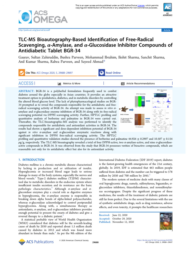 TLC Bioautography For Alpha Amylase Inhibitor | PDF | Diabetes ...