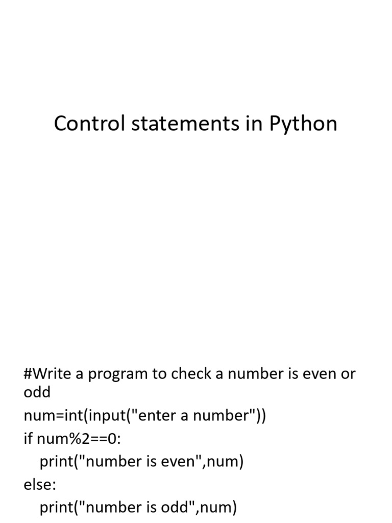 Control statements in python pdf control flow computer science