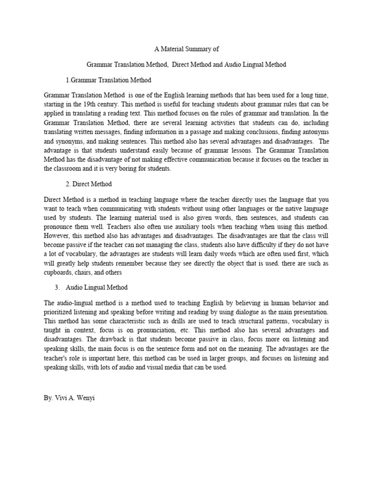 Overview of Language Teaching Methods | PDF | Human Communication ...