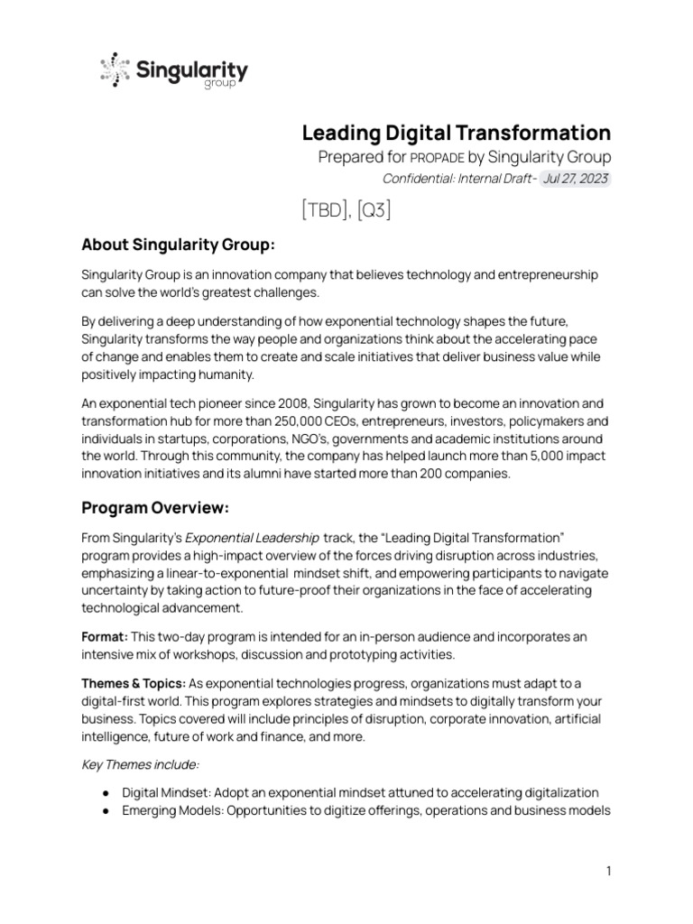 Propade expoleadership leadingdigitaltransformation two day proposal