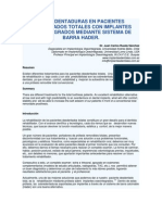 Sobredentaduras en Pacientes Dos Totales Con Implantes Oseointegrados Mediante Sistema de