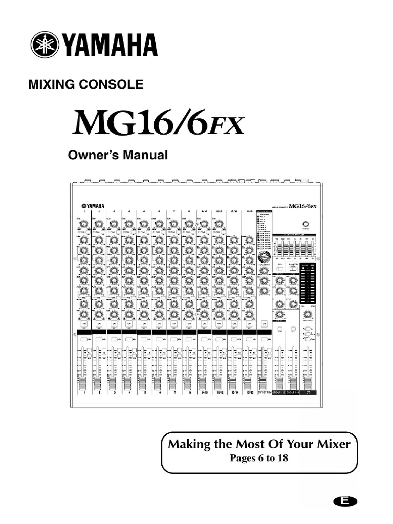Yamaha MG16/6FX Mixer Manual | PDF | Equalization (Audio) | Audio