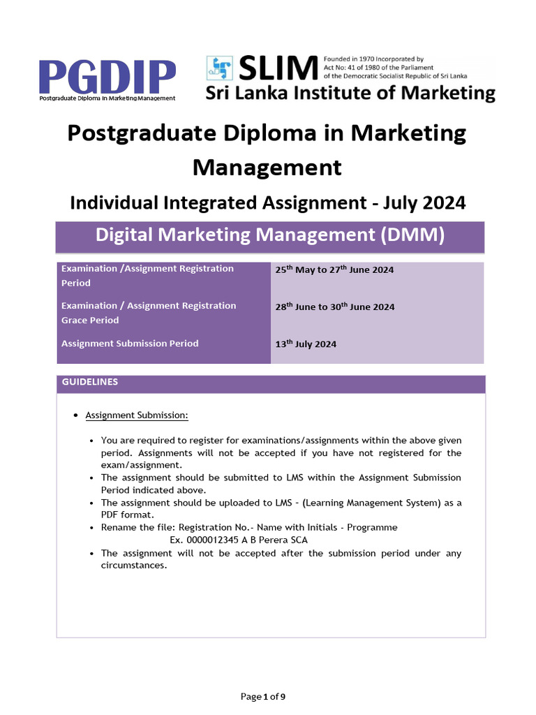 Digital Marketing Management (DMM) - I 2024 | PDF | Marketing | Digital ...