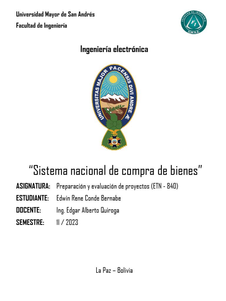 Conde Bernabe Edwin Rene - Sistemas Nacional de Compra de Bienes | PDF ...