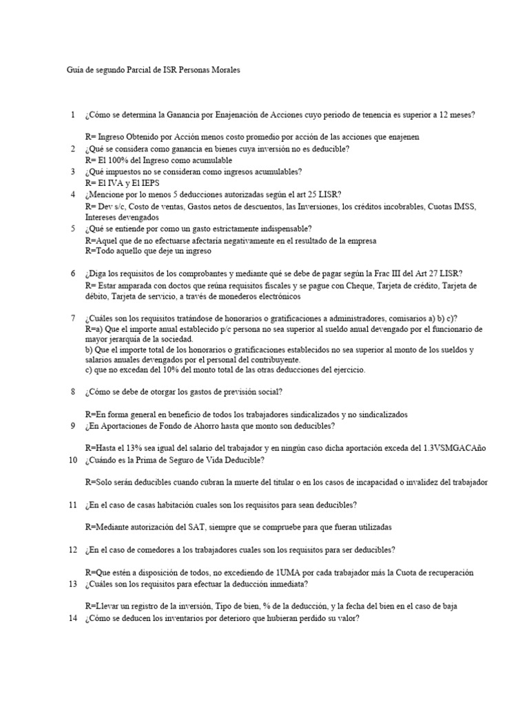 Guía de Deducciones ISR Personas Morales | PDF | Impuesto sobre la ...