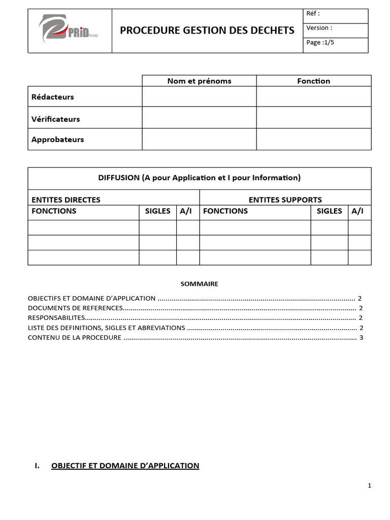 Procédure de Gestion des Déchets Agricoles | PDF | Déchets | Gestion ...