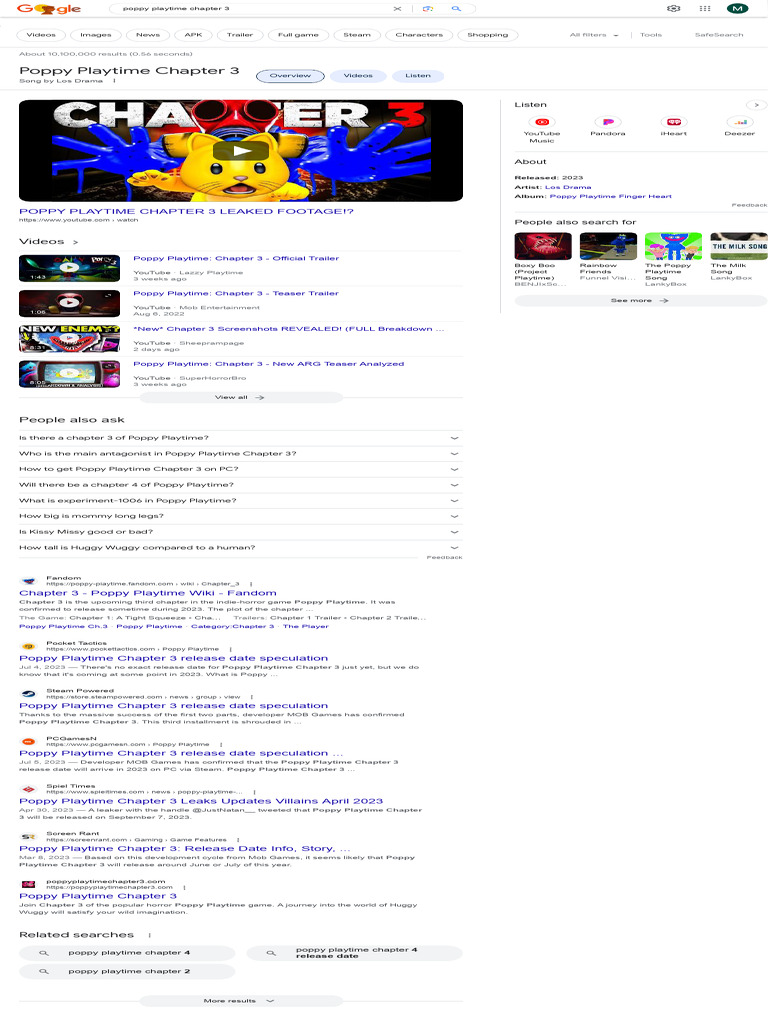 Poppy Playtime Chapter 3 Google Search Pdf Ios Software