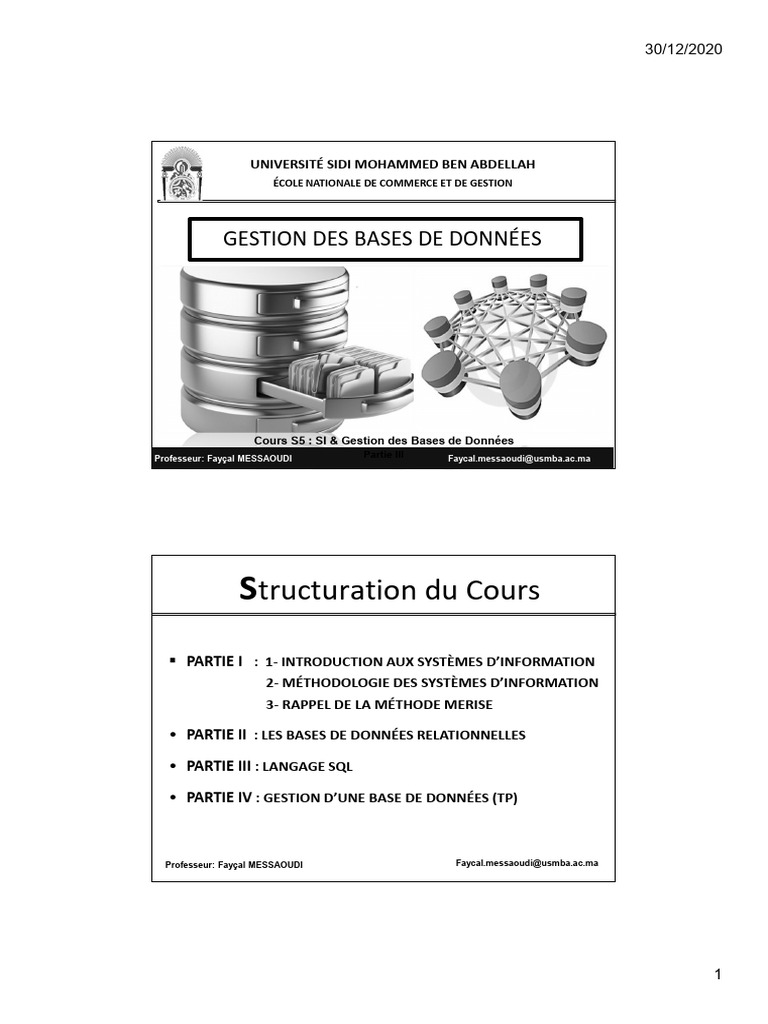 Gestion des Bases de Données Relationnelles | PDF | Base de données ...