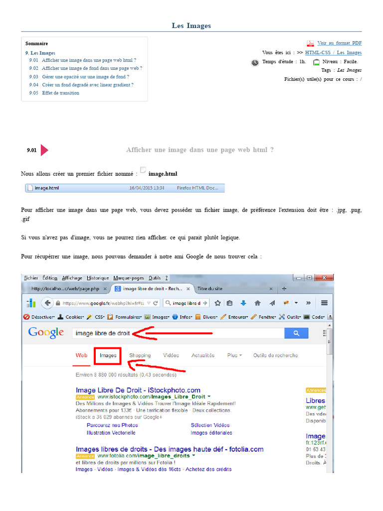 Images en HTML et CSS : Guide Pratique | PDF | Internet | Internet et Web