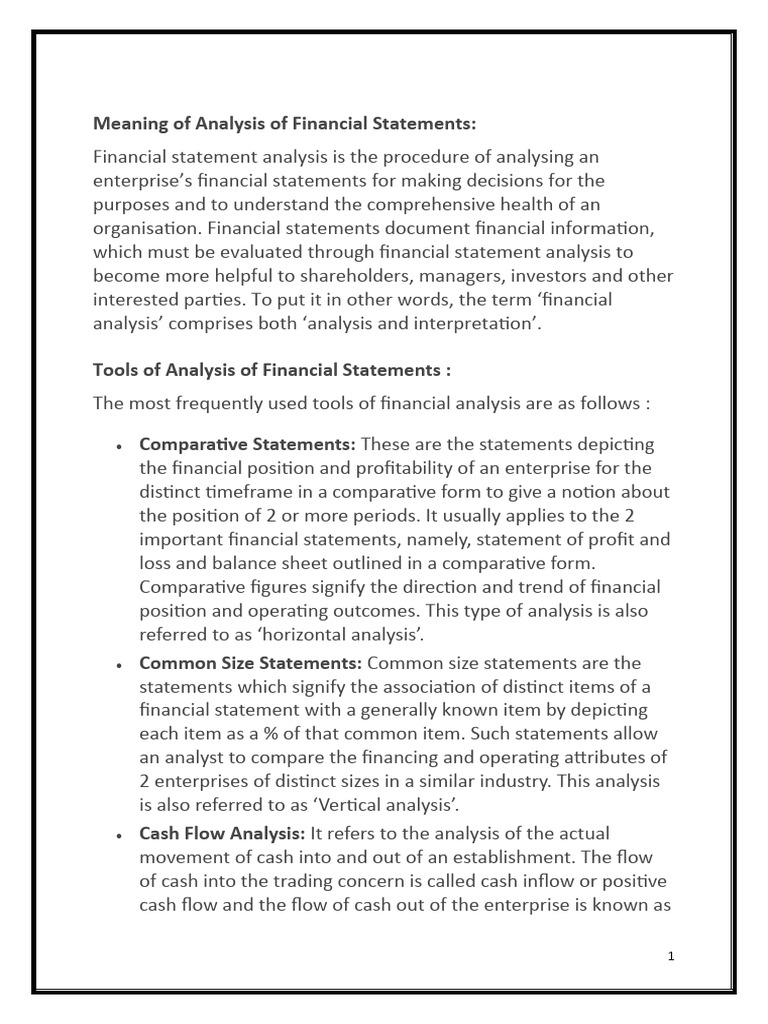 Understanding Financial Statement Analysis | PDF | Financial Statement ...