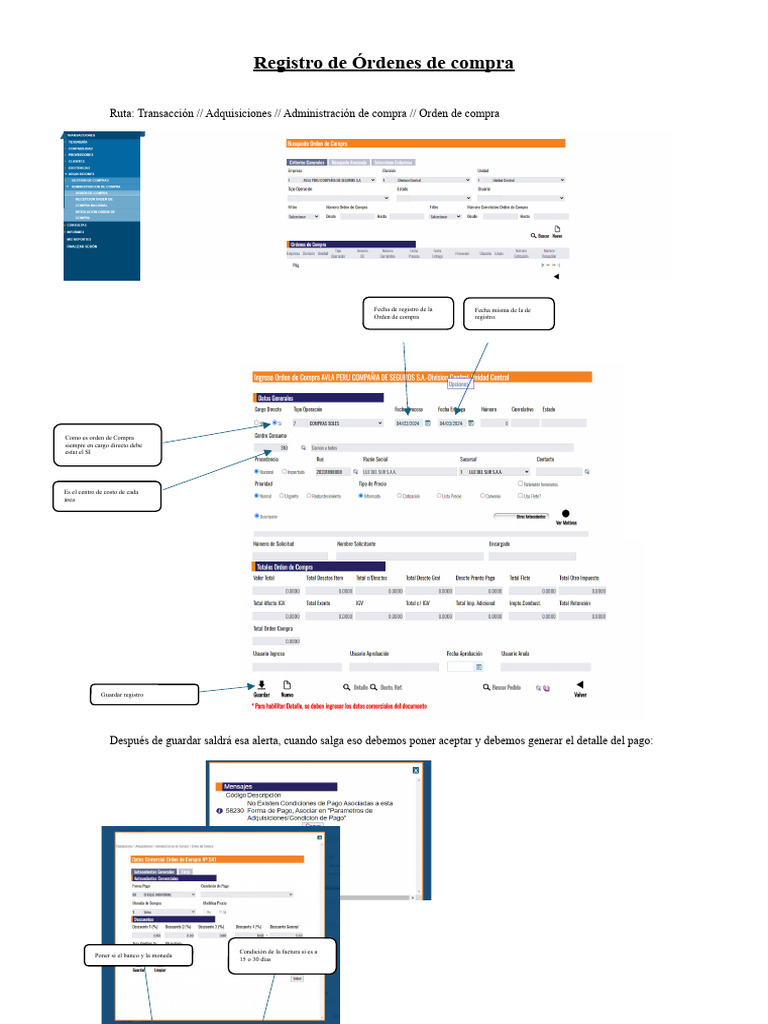 Guía para Registro de Órdenes de Compra | PDF