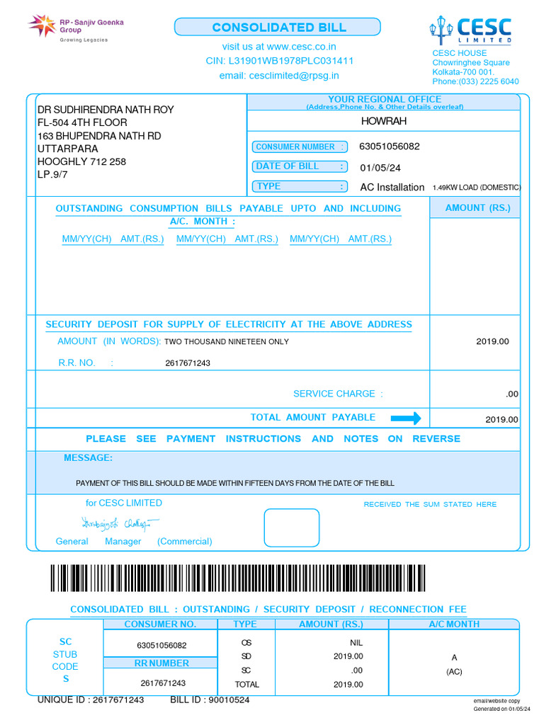CESC Consolidated Bill Payment Guide | PDF | Payments | Services ...
