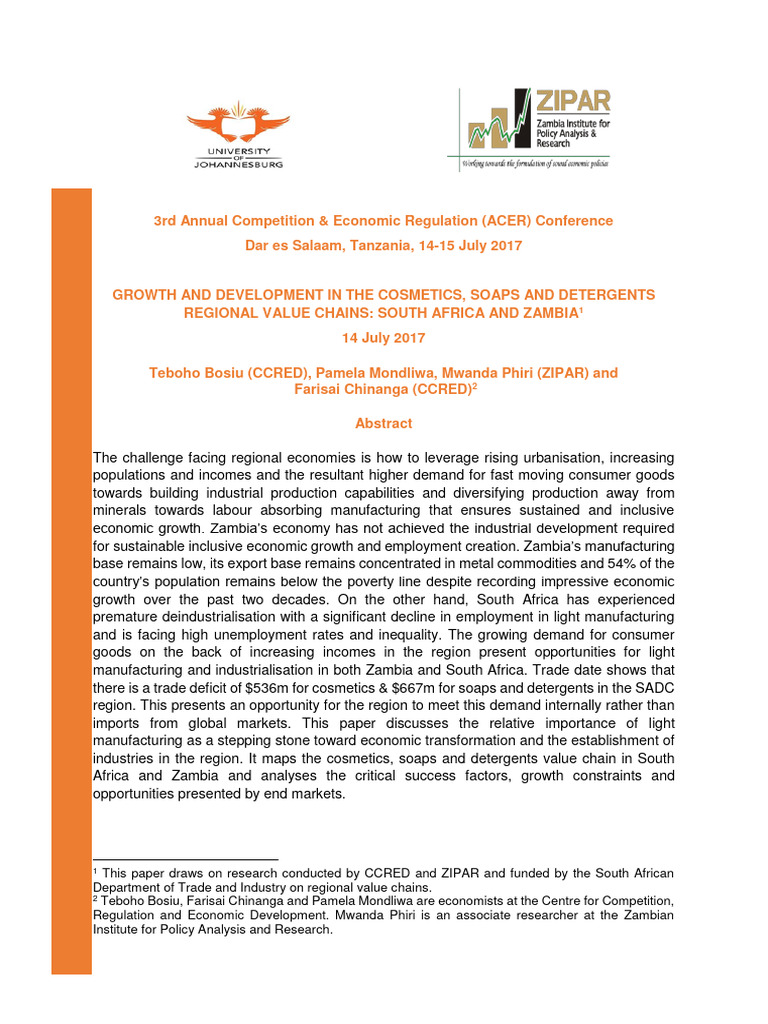 Parallel+1A Teboho+Bosiu CCRED+and+ZIPAR | PDF | Economic Growth ...