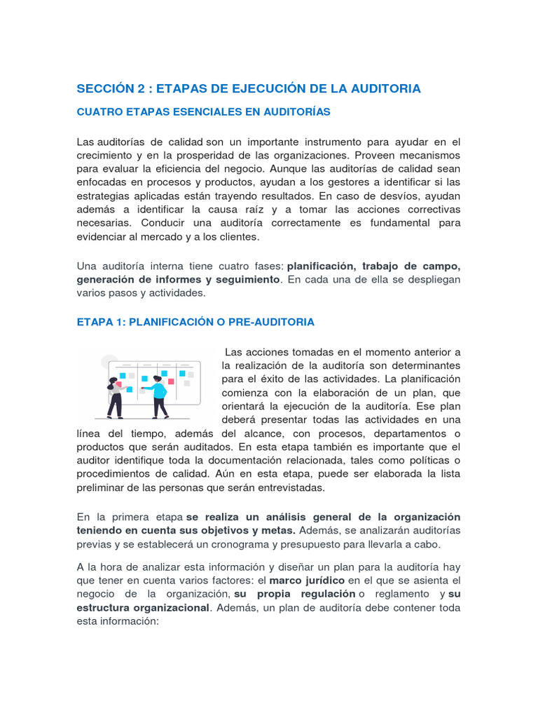 Sección 2 Etapas de Ejecución de La Auditoria Tercera Unidad | PDF ...