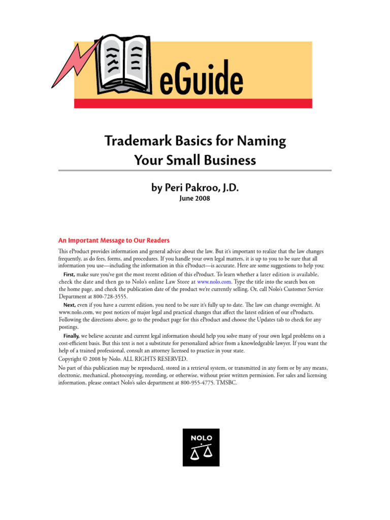 Small Business Trademark Search Reference: Trademark Basics For Naming Your Small Business Pdf Trademark