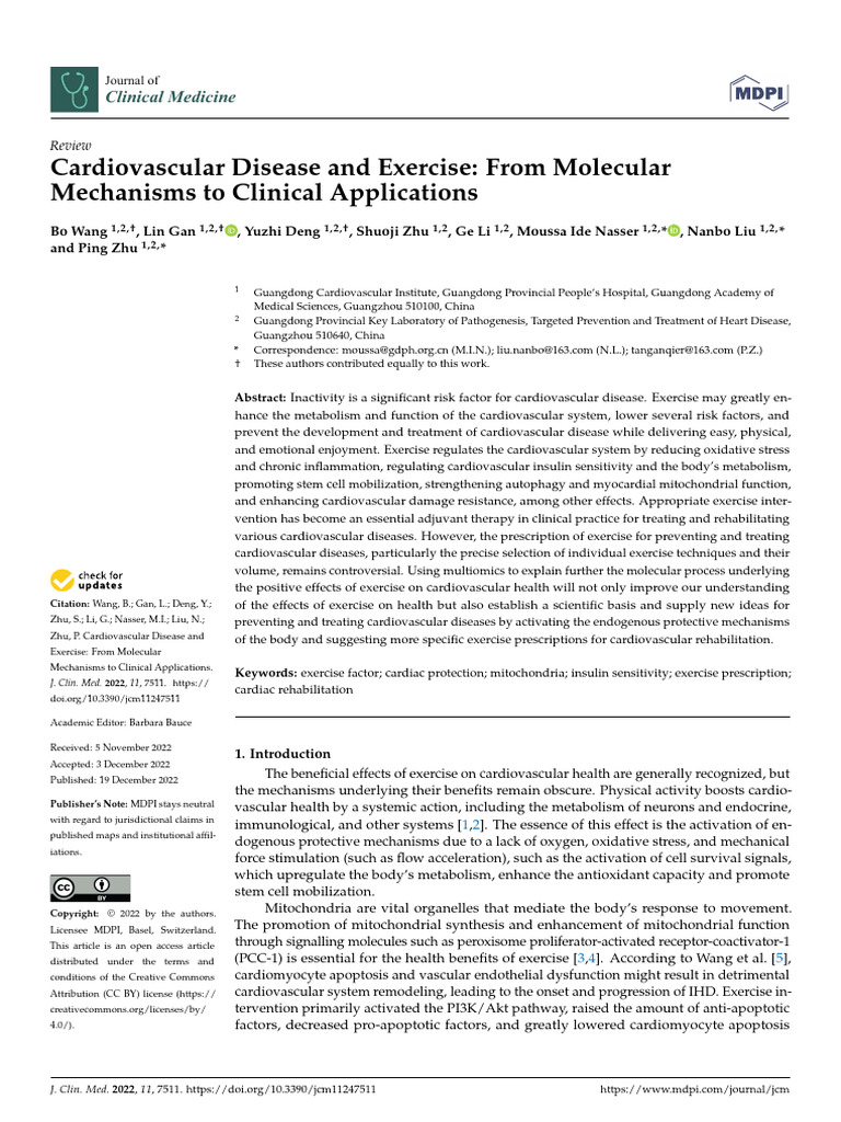 Cardiovascular Disease and Exercise From Molecular | PDF | Reactive ...