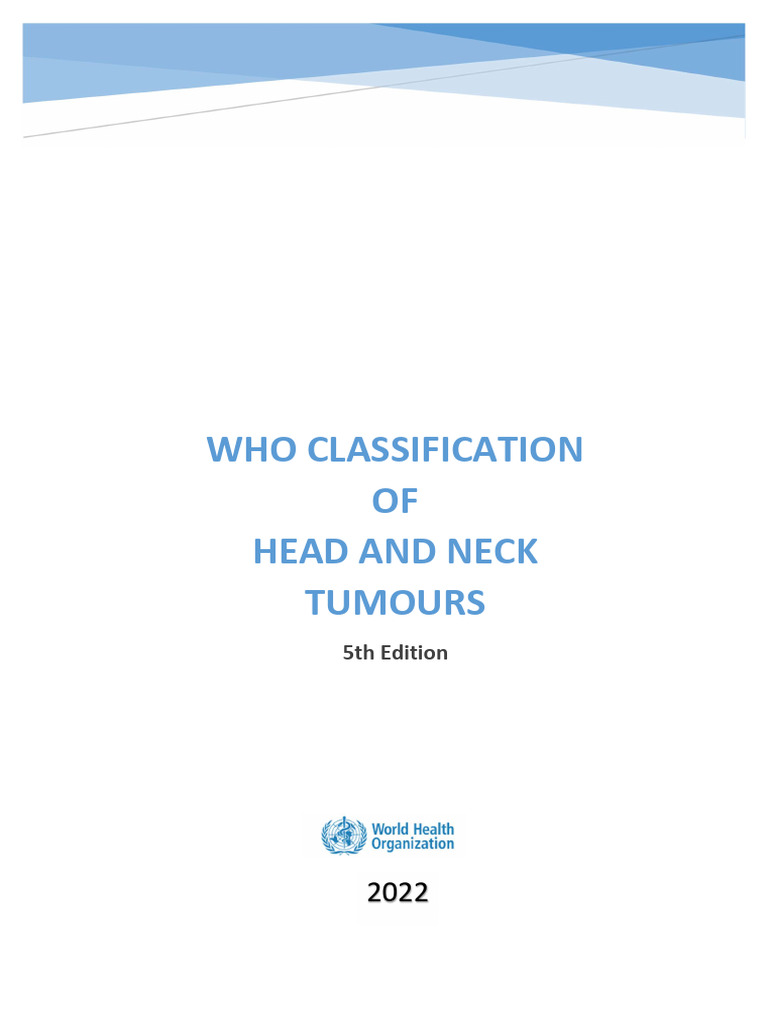 WHO Head and Neck Tumours 2022 | PDF | Lymphoma | Adenoma