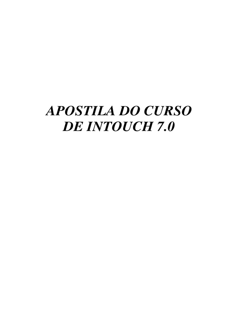 Apostila Curso InTouch 7.0: Guia Completo | PDF | Janela (informática ...