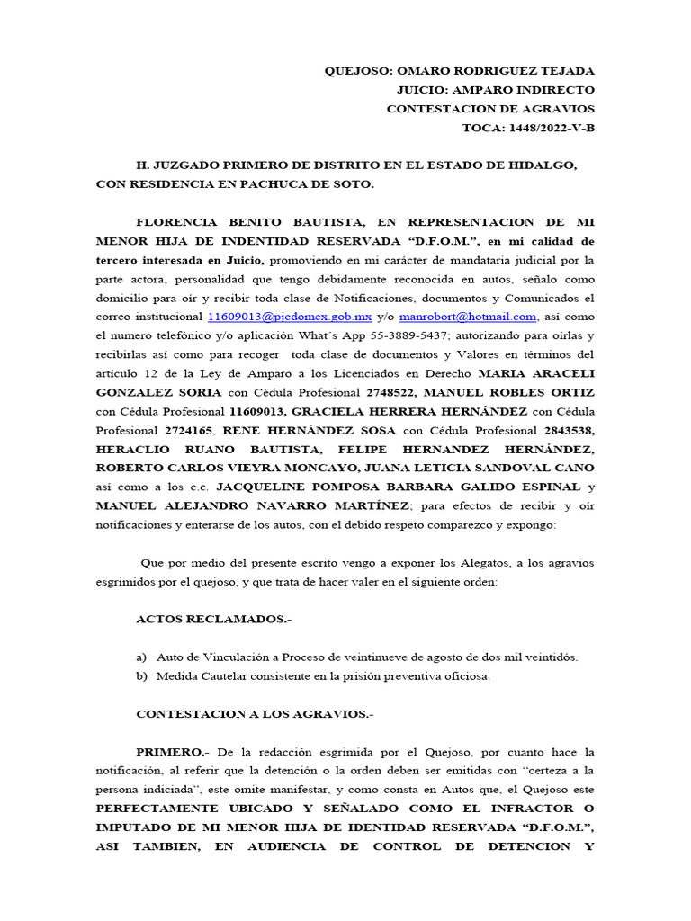 Agravios Amparo | PDF | Derecho penal | Violación