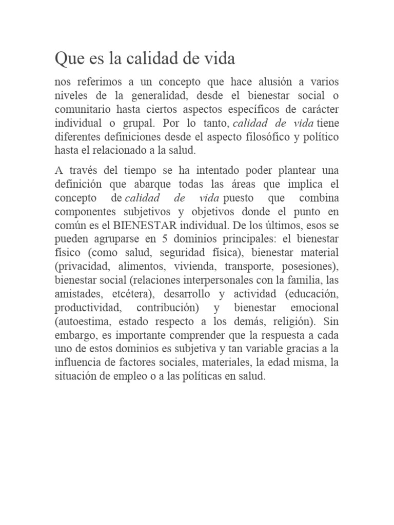 Calidad de vida y medio ambiente | PDF | Contaminación | Entorno natural