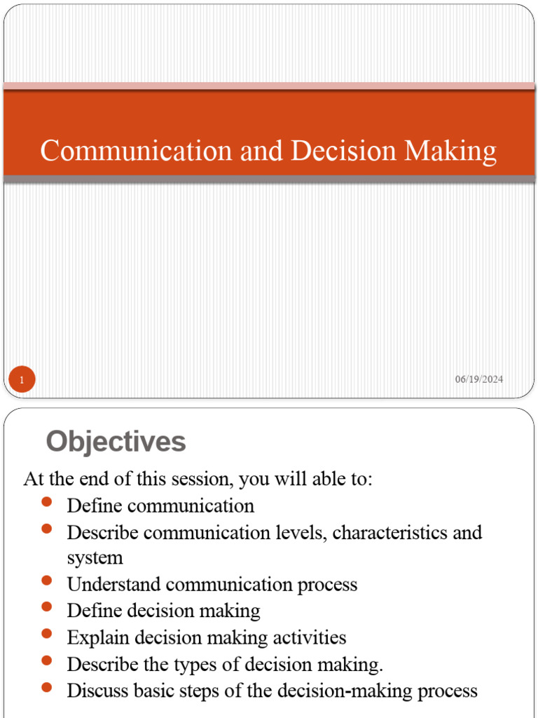 Communication & Decision Making-1 | PDF | Communication | Decision Making