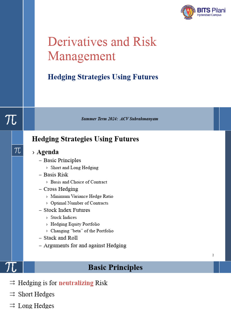 Hedging Strategies in Derivatives | PDF | Hedge (Finance) | Futures ...