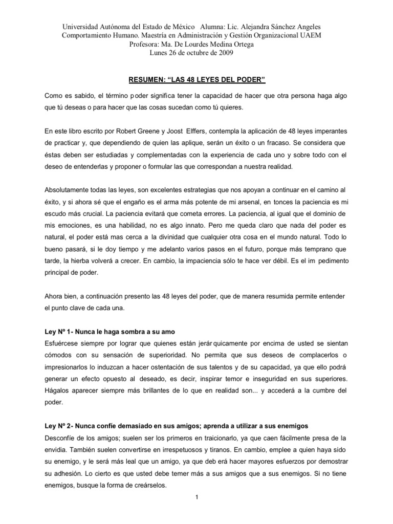 Resumen de Las 48 Leyes Del Poder - 1720930558