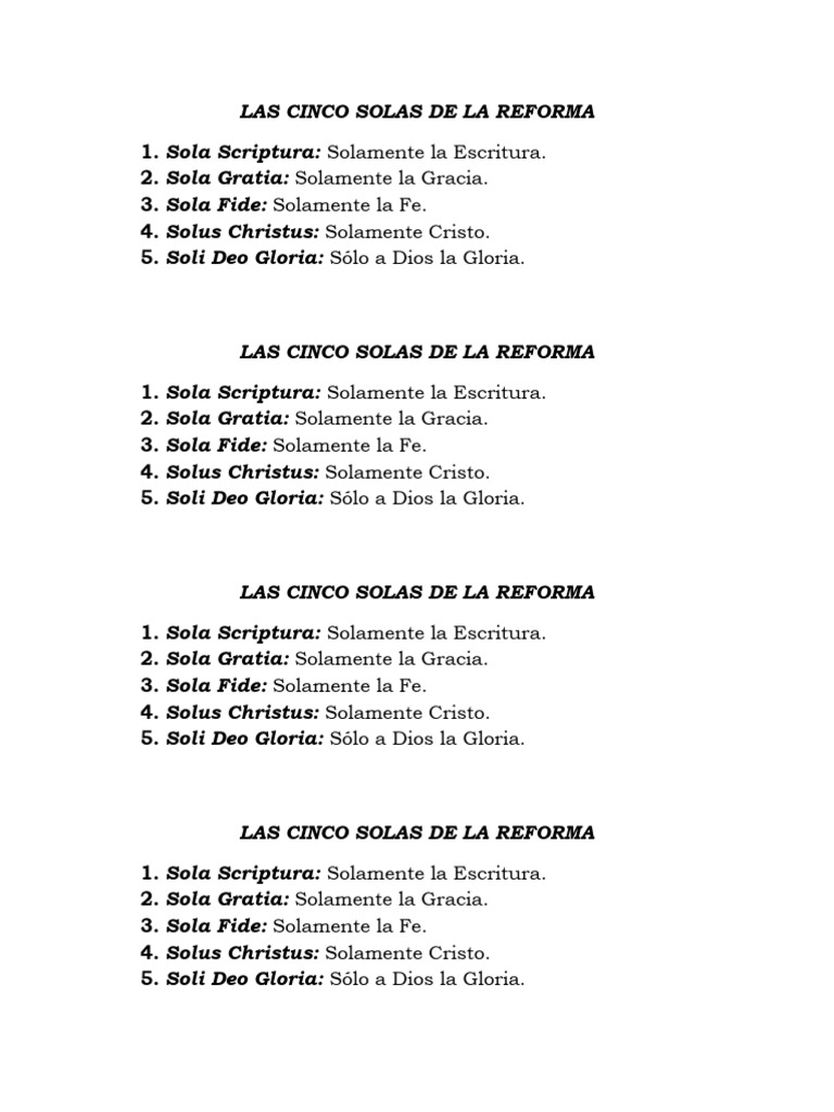 Las Cinco Solas | PDF